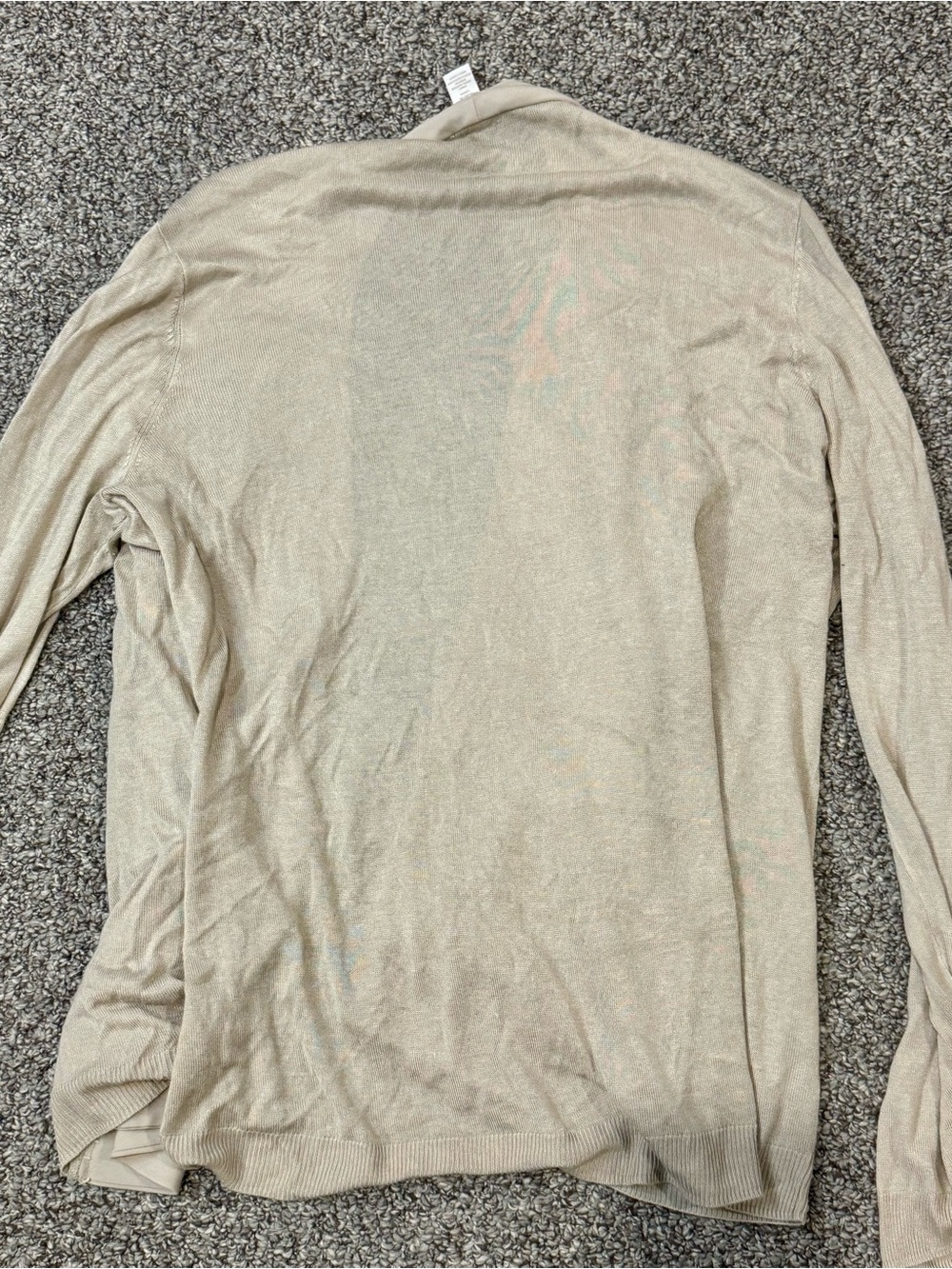 Chico's Light Beige Draped Open-Front Cardigan - Picture 5 of 6